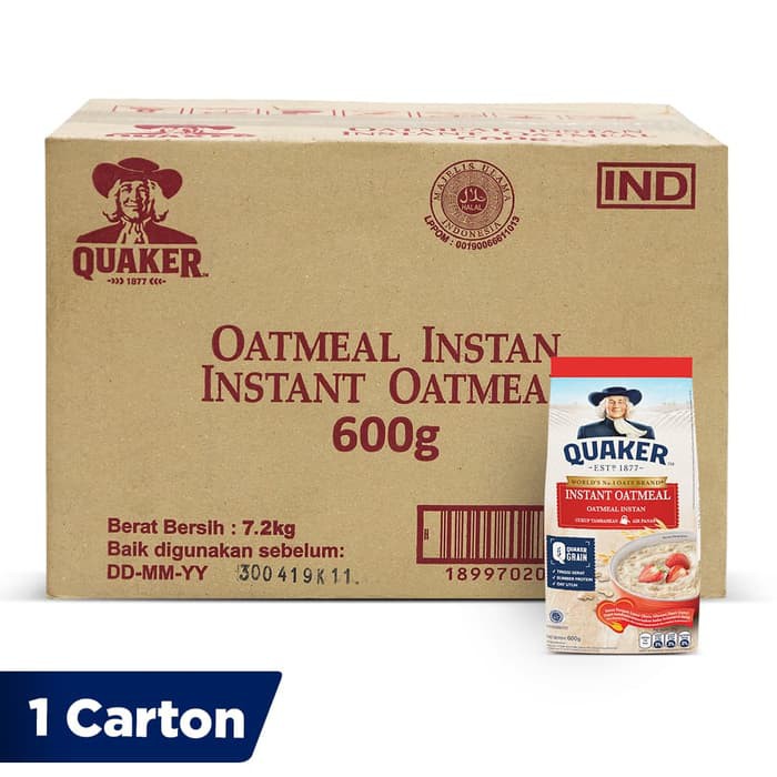 

Quaker Instant Oatmeal Medium Pack 600g [1 Carton - 12 Pcs]