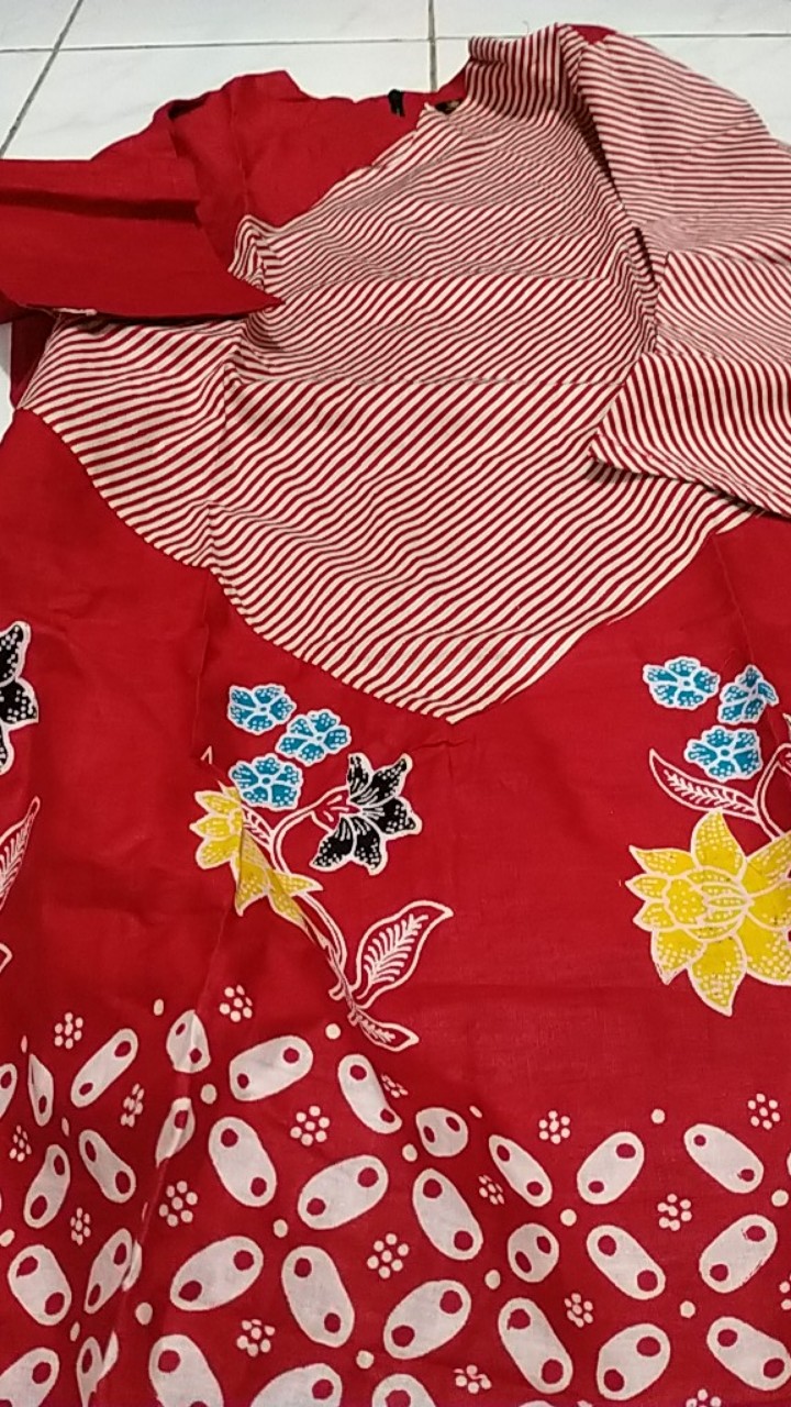 Tunik Kombi Salur Wedda Atasan Baju Batik Wanita Modern