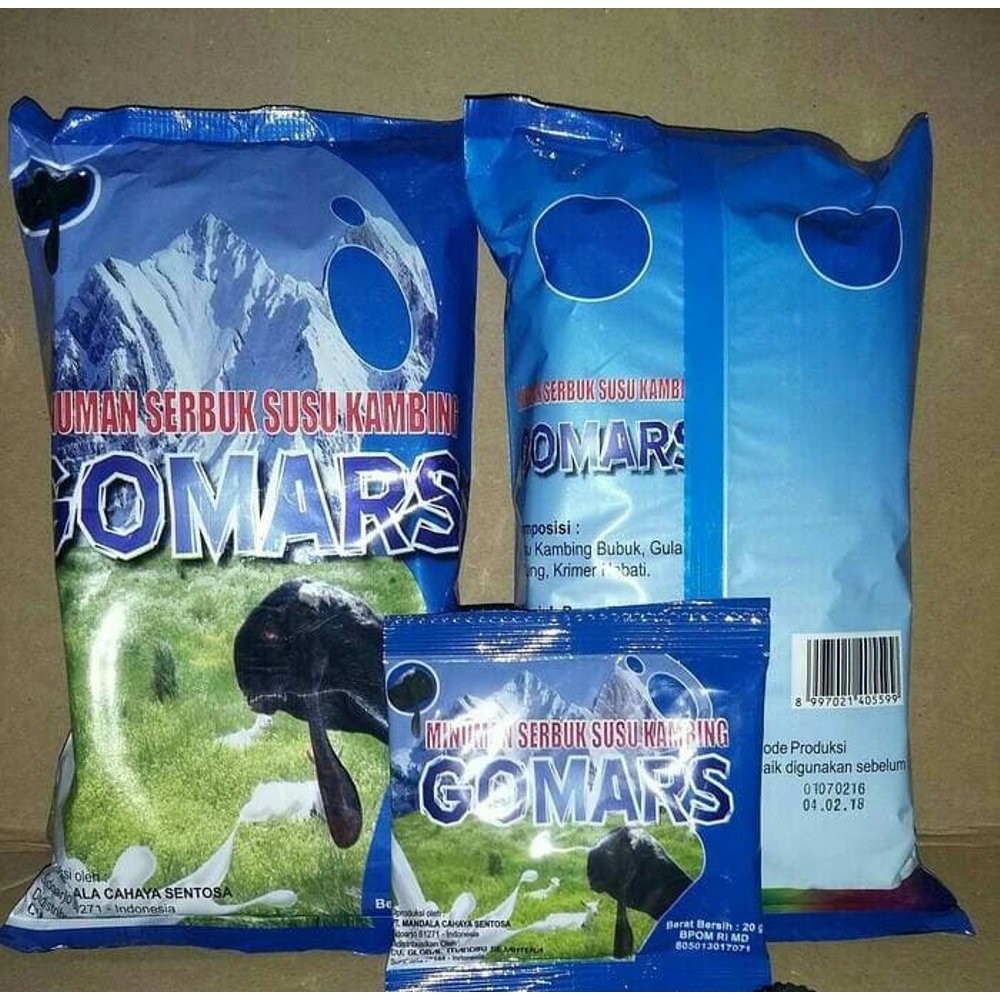 1 Sashet GOMARS COKLAT dan PUTIH susu kambing etawa bubuk Sachet - susu bubuk saset gomars