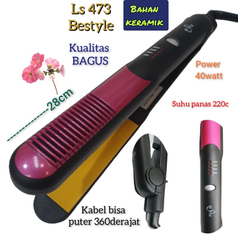 LADYSTAR | Catokan Rambut | LS473|  Suhu Cepat Panas | 2in 1 curly 01-025-cls