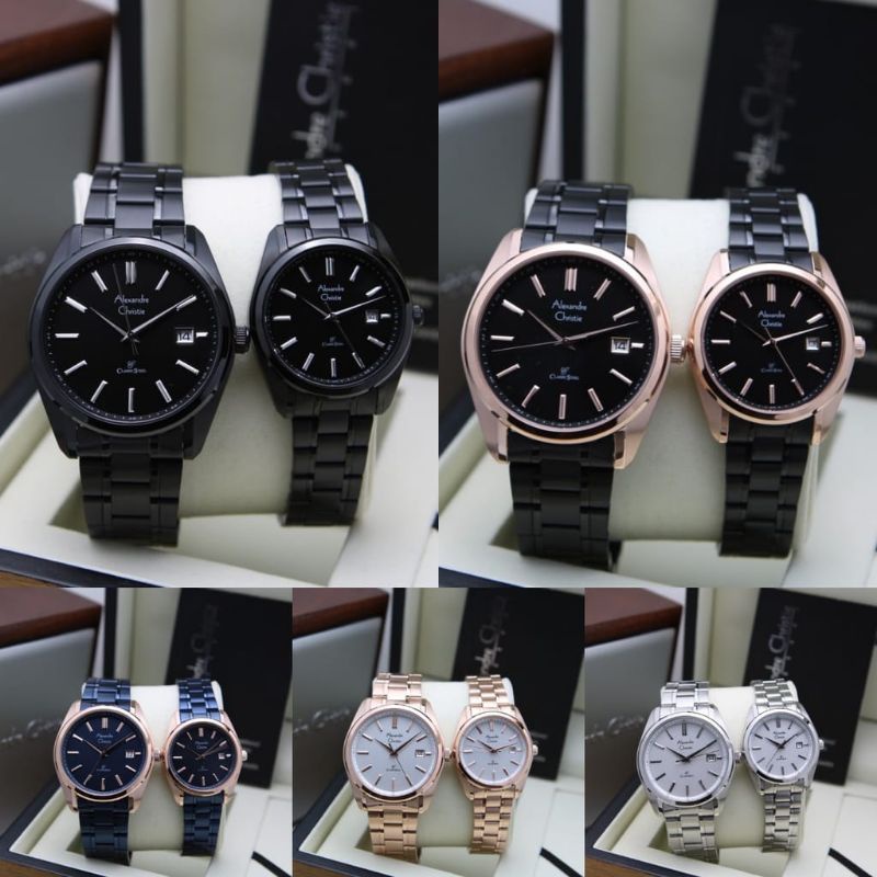 Jam Tangan Couple  Alexandre Christie Ac 8660/Ac8660 Original