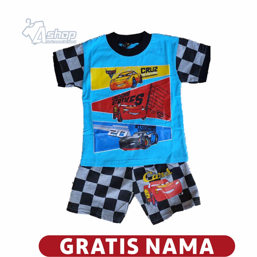 Baju Anak Setelan Cars