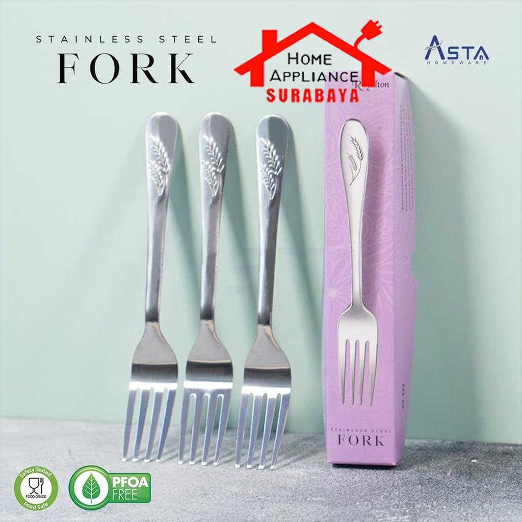 ASTA Royalton Sendok / Garpu Alat Makan Stainless Steel Motif Isi 12 PCS - Kualitas Bagus