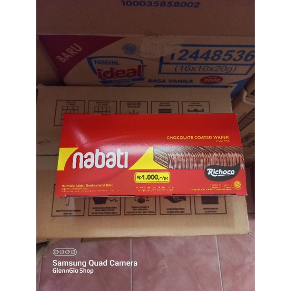 Wafer Salut Coklat Nabati Chocolate Coated Wafer box isi 12 pcs