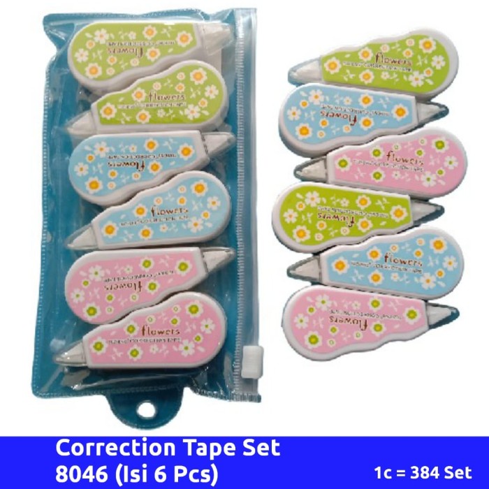 

[PAM] Correction Tape Set 8046 Motif Bunga (Isi 6 Pcs)