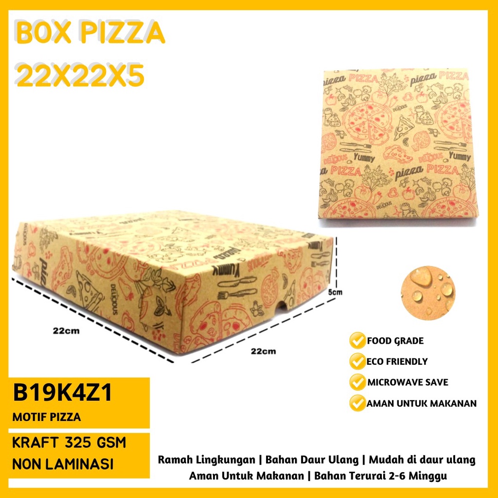 Box Pizza Motif 22X22X5 Bahan 325 Gsm (B19K4Z1-Laminasi)