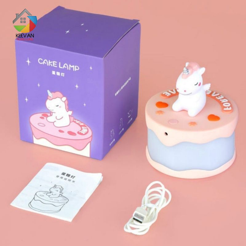 Lampu Tidur Lampu Meja Kamar Tidur Cake Birthday Karakter Unicorn