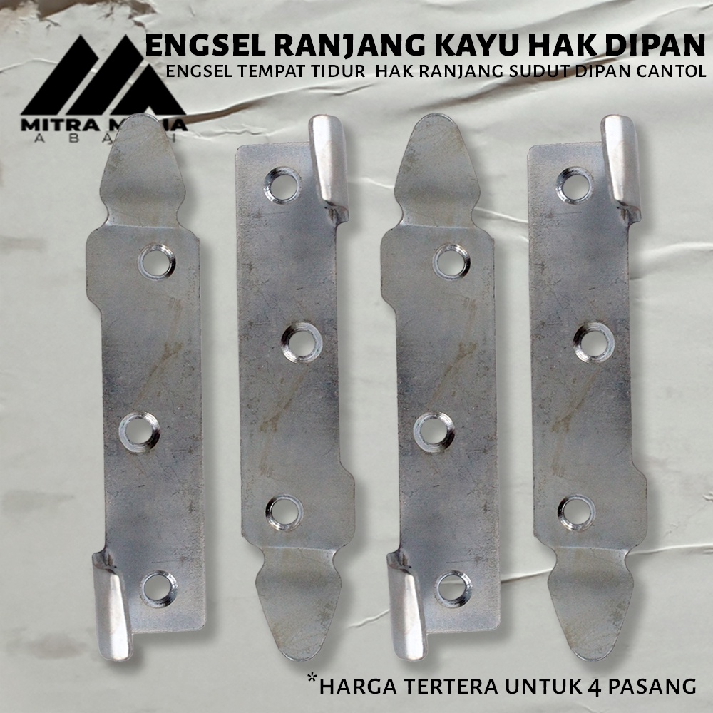 Hak Dipan Kait 1 Set (8 Pcs) 9cm l Ranjang Sudut l Cantol Bracket | engsel ranjang kayu hak dipan | engsel tempat tidur  hak ranjang sudut dipan cantol