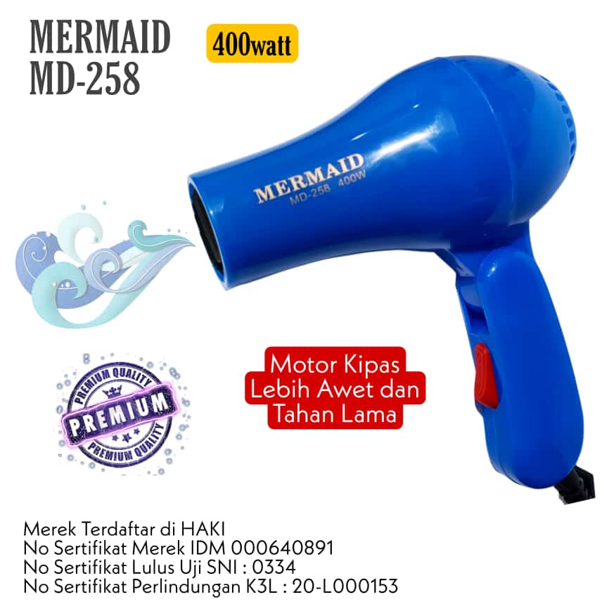 HAIR DRYER MERMAID MD-258 PENGERING RAMBUT