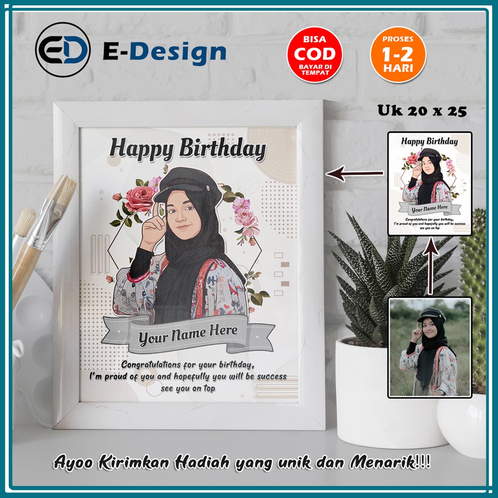 

Hadiah Kado Ulang Tahun Wisuda untuk Cewek & Cowok Vektor Wajah Unik Hiasan Pajangan Dinding 20x25 cm
