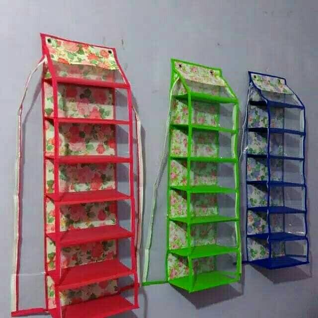 Rak Sepatu - Rak Gantung Sepatu Susun 7 Motif Bunga