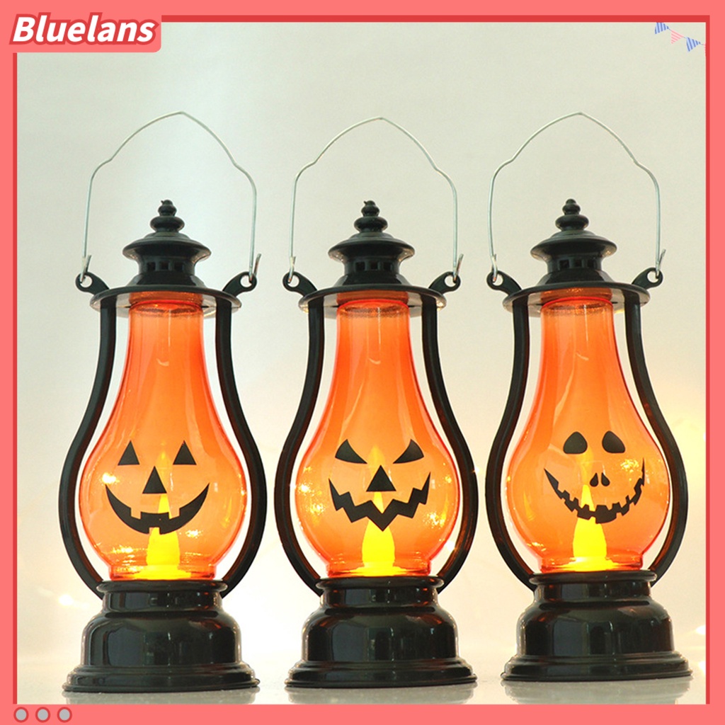 (In Stock) Lampu Lentera LED Bentuk Labu Halloween Tenaga Baterai Anti Air Untuk Dekorasi