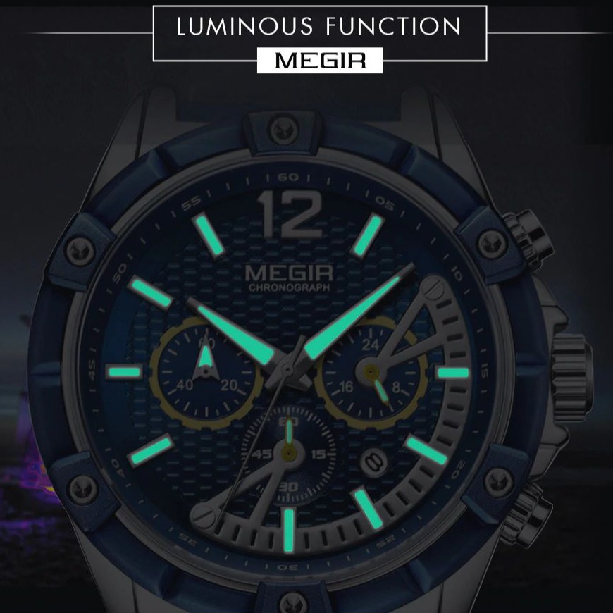 MEGIR 2083 Jam Tangan Pria Analog Chronograph Luminous WATCHKITE WKOS