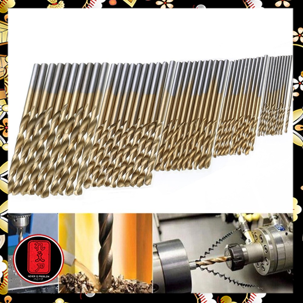 Mata Bor Power Drill Bits Titanium Coated 50 PCS - DW1361 - Golden