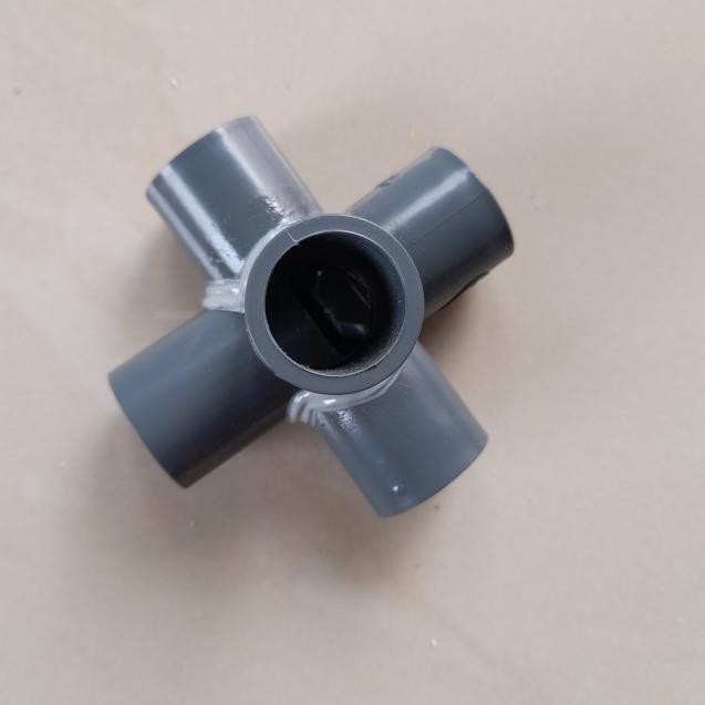 Sedang Populer Tee 5 way 3/4 inchi konektor pipa 5 arah sambungan pipa pvc fitting pvc elbow 5 arah