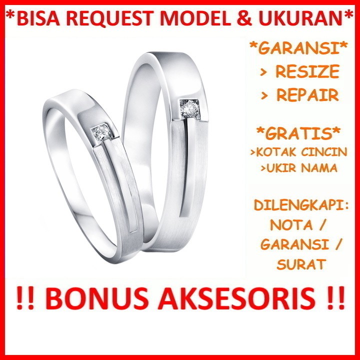 Gratis Ukir Nama Garansi Silver Asli Bisa Pesan Model Cincin Couple Perak Tunangan Mas Kawin Id574