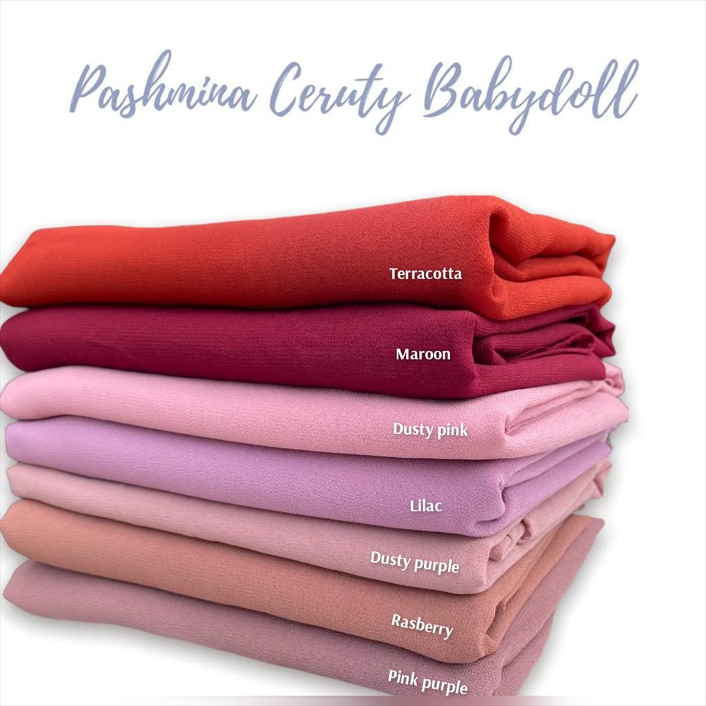 HIJAB JILBAB KERUDUNG PASHMINA CERUTY BABYDOLL ARMANY UKURAN 175x75 cm