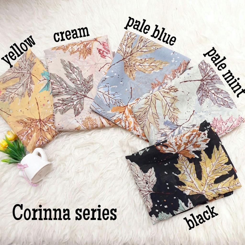 HIJAB CORINNA/HIJAB SEGIEMPAT/JILBAB SEGI EMPAT/KERUDUNG SEGI4/SQUARE MOTIF ABSTRAK/POLYCOTTON