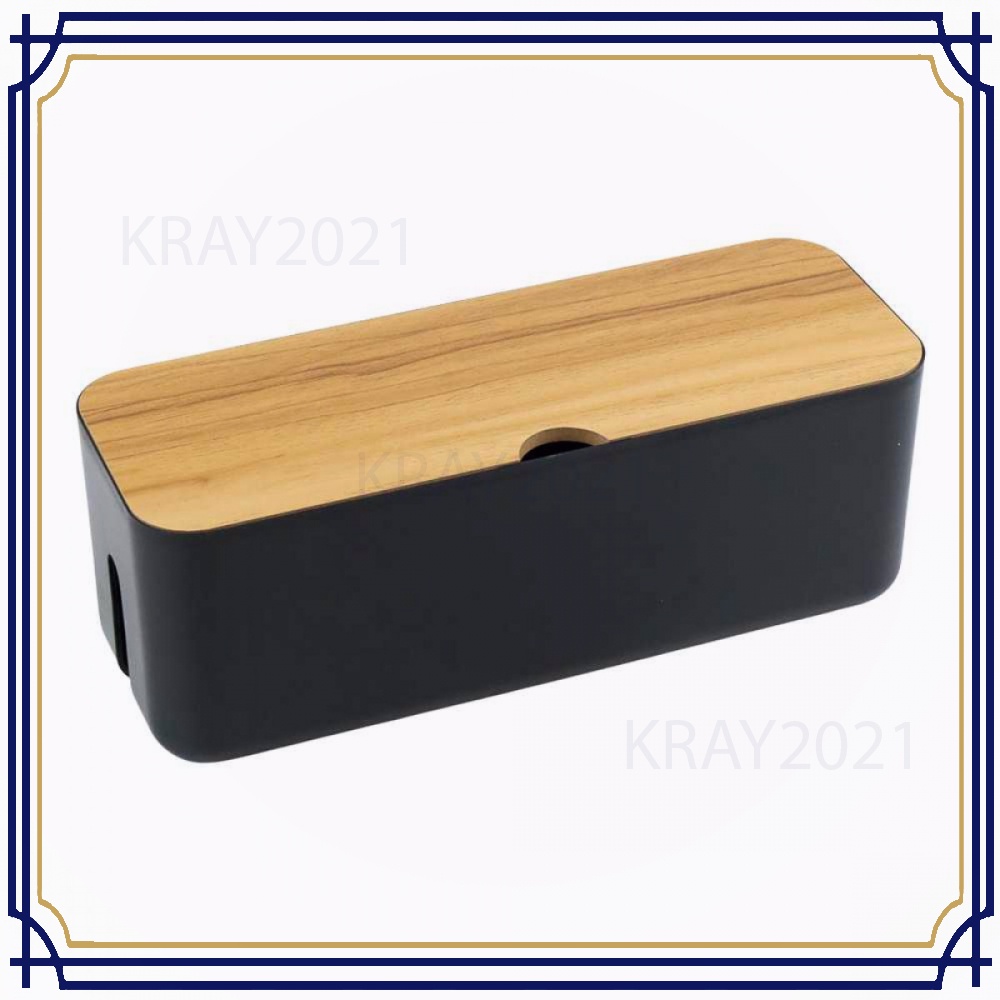 Kotak Kayu Organizer Manajemen Kabel Charger - FT-100