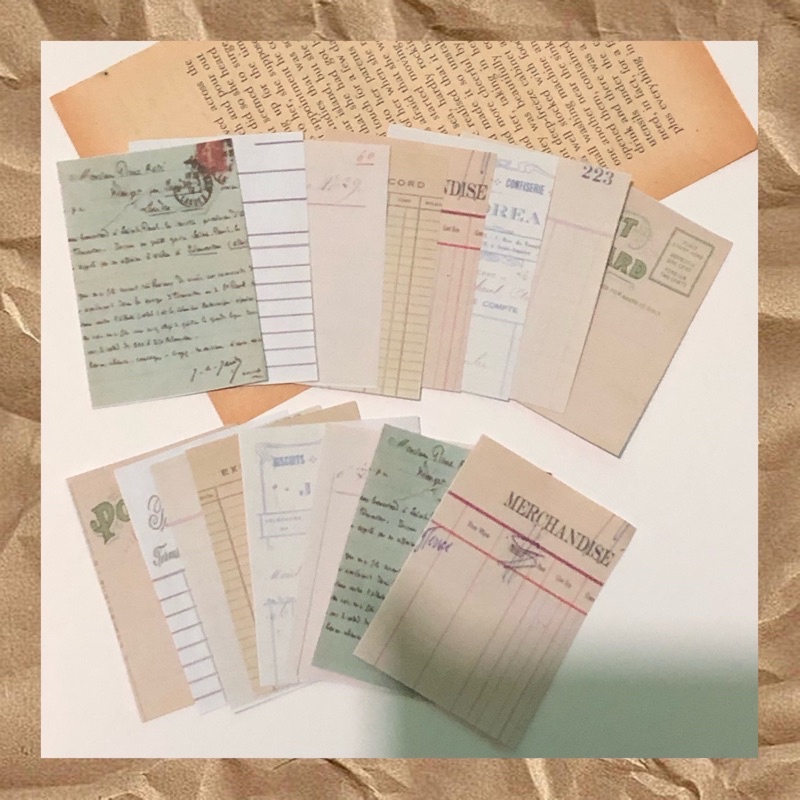 

Paper Stuff Kit journal | potongan kertas nota vintage 16Lembar #(025)