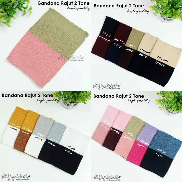 BANDANA RAJUT SALUR 2 WARNA HIGH QUALITY