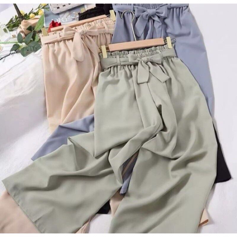 Ribbon Kulot Pants
