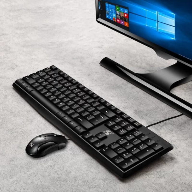 PAKET SETELAN KEYBOARD + MOUSE 104 keys LX-2021 Thunder Scorpion, Set keyboard dan mouse kantor, game rumah