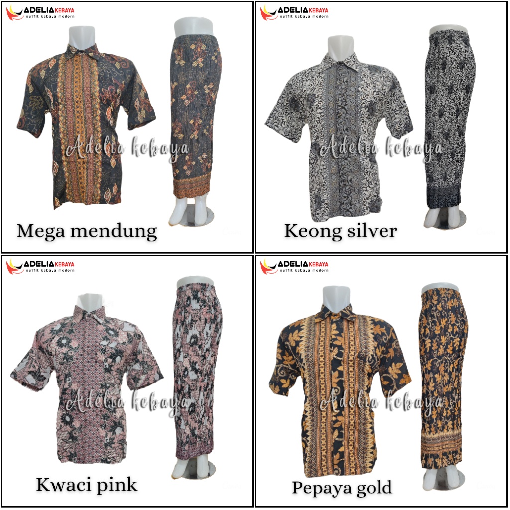 ( COD ) Couple kemeja dan rok batik - berbagai motif bunga yang elegan - berbahan batik silky - nyaman di pakai dan ga bikin gatal