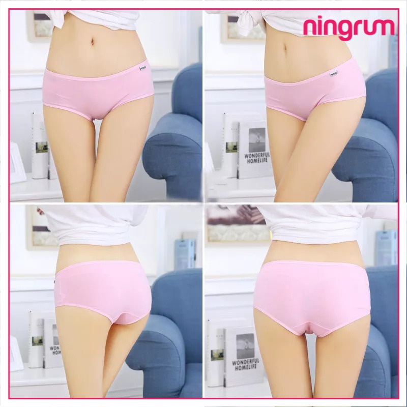 Ningrum celana dalam wanita model polos import spandex - 3053