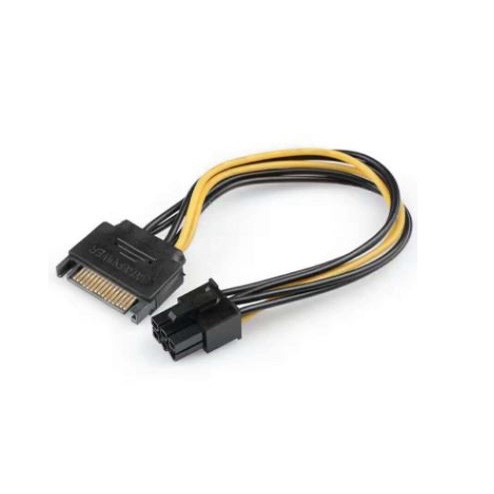 Cable power 6p male to sata 15 pin male pcie pci express vga card video adapter - Kabel power 6 pin to sata 15p pci-e