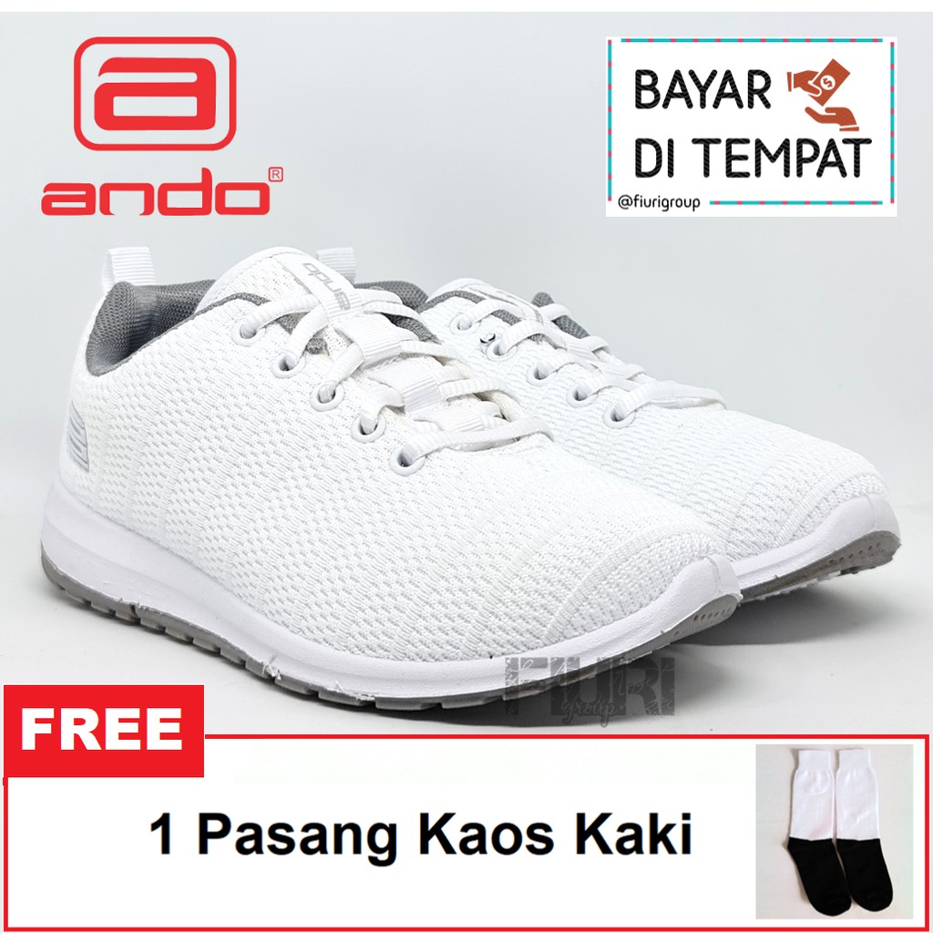 FIURI - ANDO ORIGINAL - REBECCA 37-40 PUTIH - SEPATU SNEAKERS SPORT KANVAS SOL KARET ANAK PEREMPUAN - SEPATU KETS FASHION TRENDY WANITA DEWASA - SEPATU OLAHRAGA LARI FITNES SENAM KERJA KULIAH BERTALI CEWEK MURAH PROMO DISKON BONUS KAOS KAKI