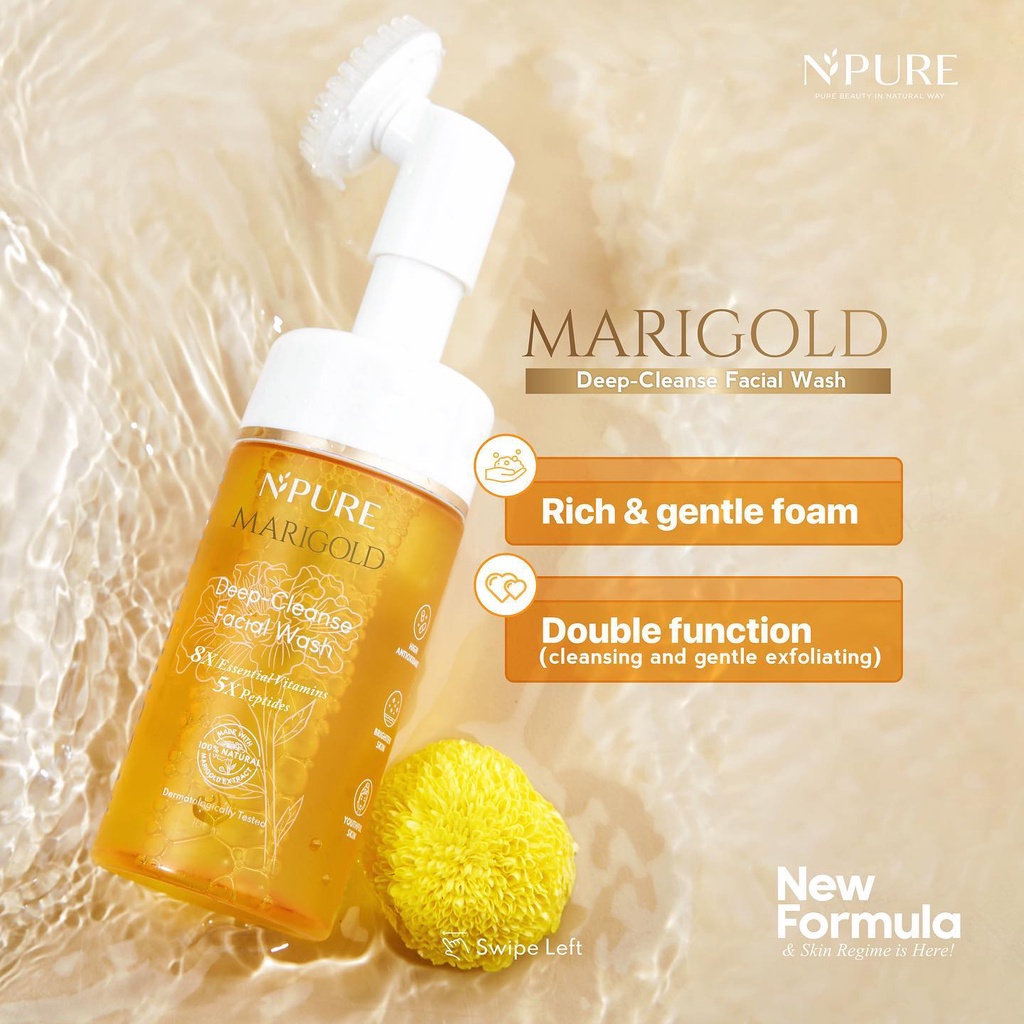 ✨ AKU MURAH ✨NPURE Face Foam/Wash Marigold Series (Anti Aging Facial Wash)