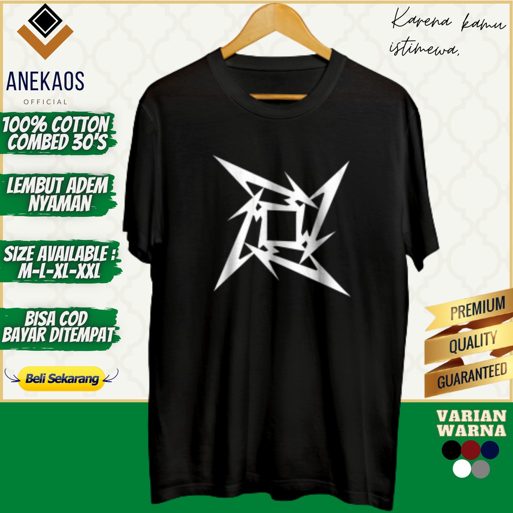 Kaos Metallica Baju Distro Musik Kaos Distro Pria Murah Kaos Band Metallica Star Atasan Terbaru