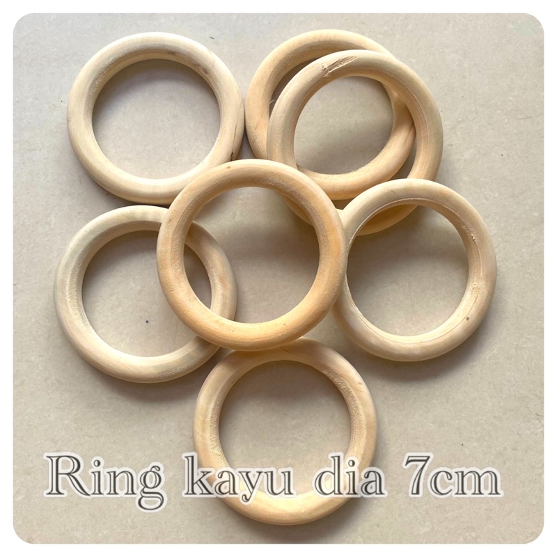 ring kayu macrame wooden ring 7cm 5cm 4cm 3cm