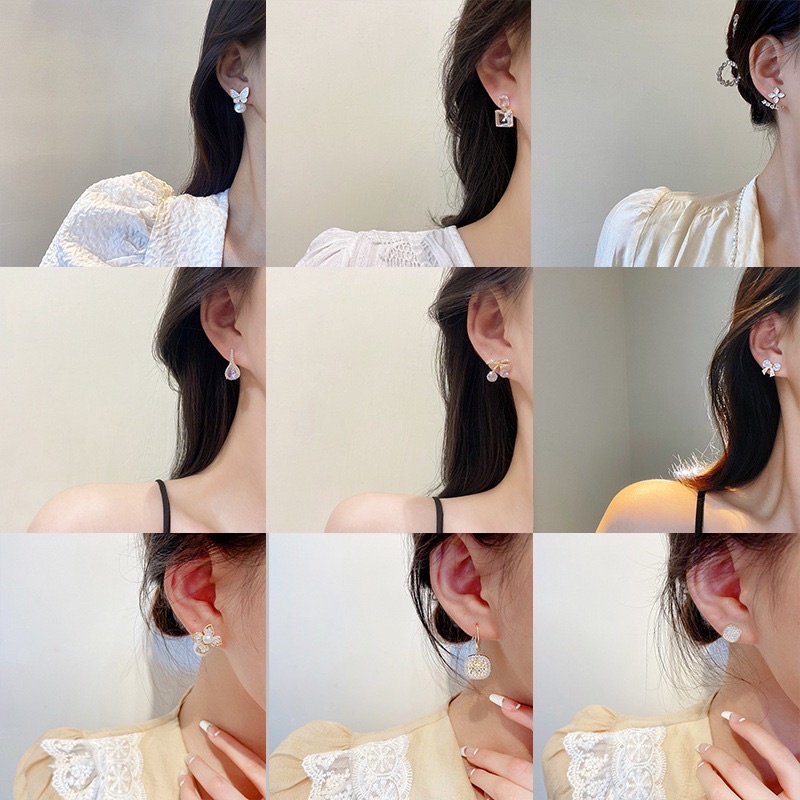 Anting Korea Earrings Perak/Emas Cabang / Bunga / Jumbai / Berlian Murah Giwang Anting Tindik Perhiasan/ANTING KOREA PREMIUM /ANTING KARAKTER TINDIKAN HELIX TRAGUS/ ANTING MEWAH/ ANTING KOREA/ ANTING SIMPLE