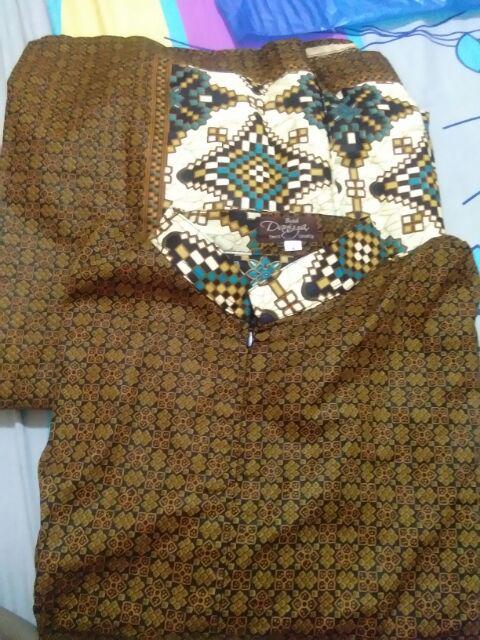 Gamis Batik Pinggang Serut Sogan Warna Size Standar Dan Jumbo