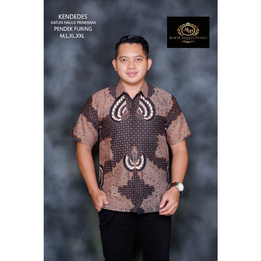 batik lengan pendek warna mocca / baju batik pria warna moka terbaru / hem batik pria ori solo bahan katun halus full furing / batik cowo lengan pendek MOKACINO