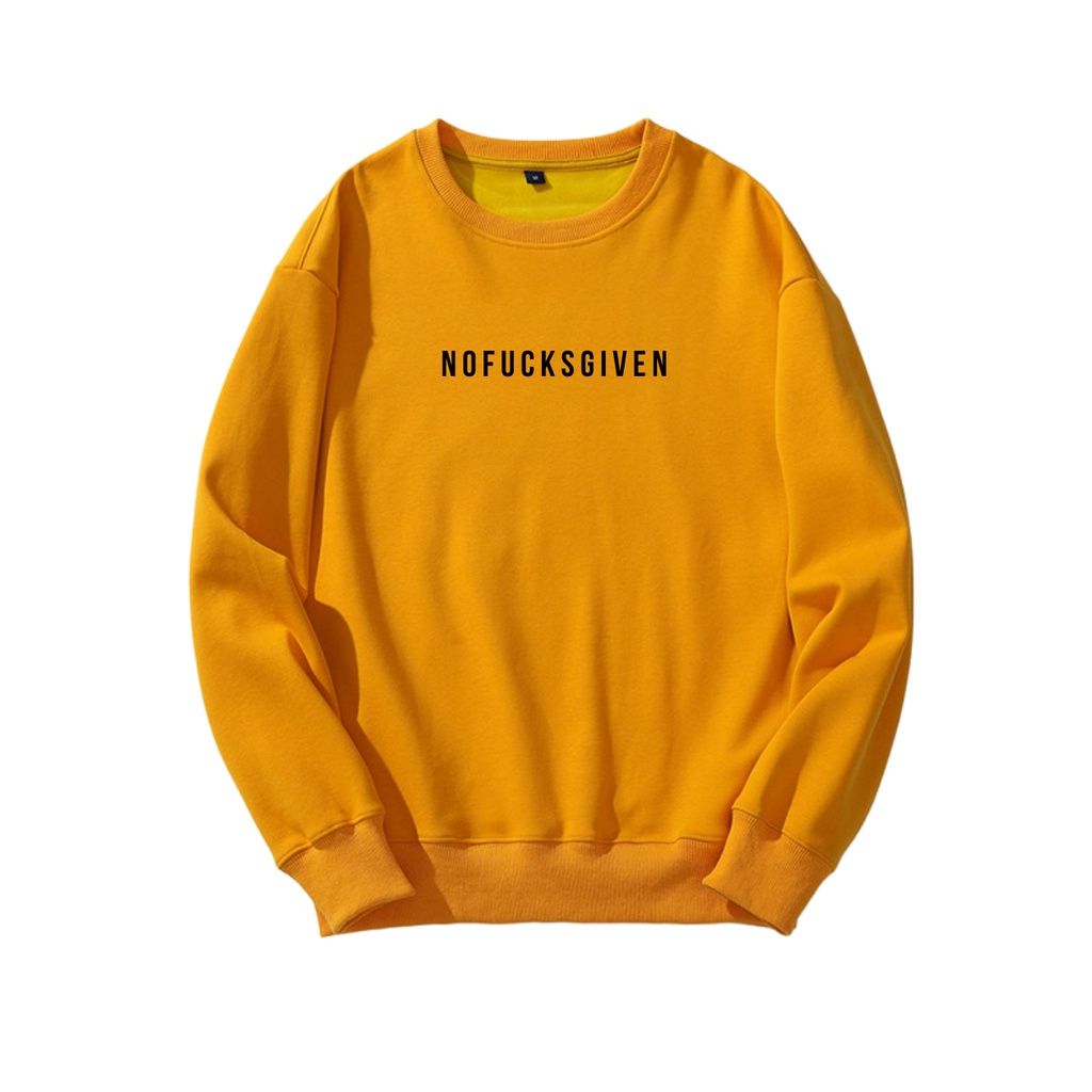 Crewneck aesthetic pria hitam NOFVKGIVEN terlaris 2021 switer bigsize M L XL XXL  NC UNISEX terbaru 2021 viral SWEATER musim semi bahan flecee jepang style