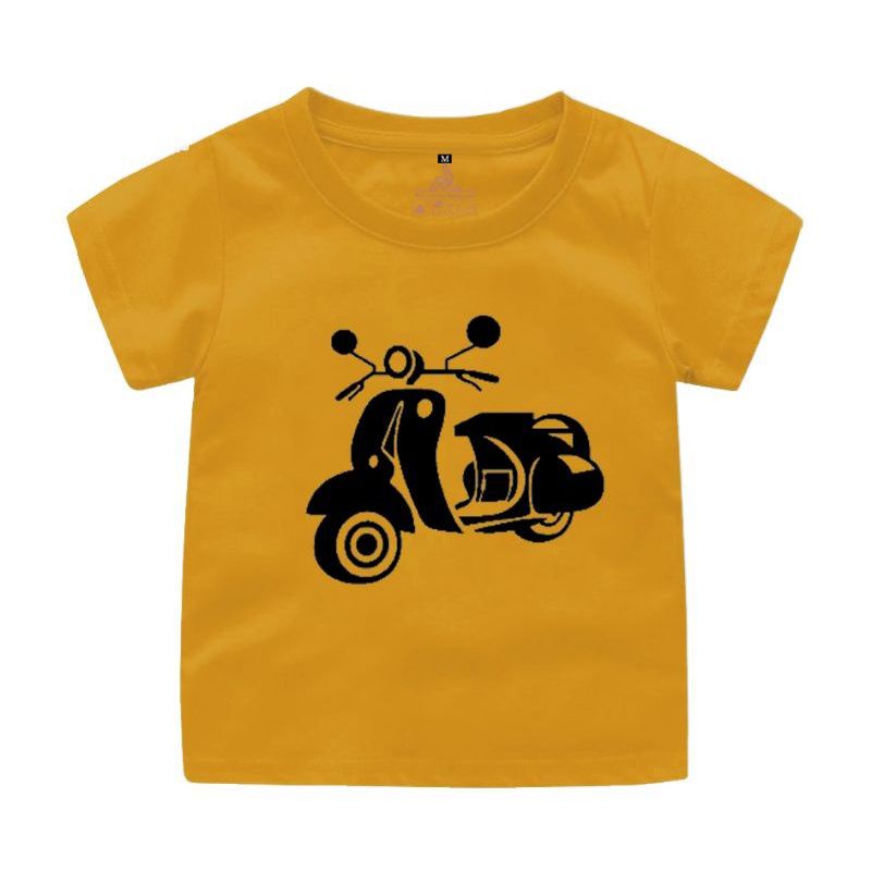 Atasan Kaos Baju Anak Anak Laki dan Perempuan Unisex Baju Anak Motif Scooter Vespa Kaos Dsitro Anak Sablon DTF Umur 2 3 4 5 6 7 8 9 Tahun Uxlo Fashion