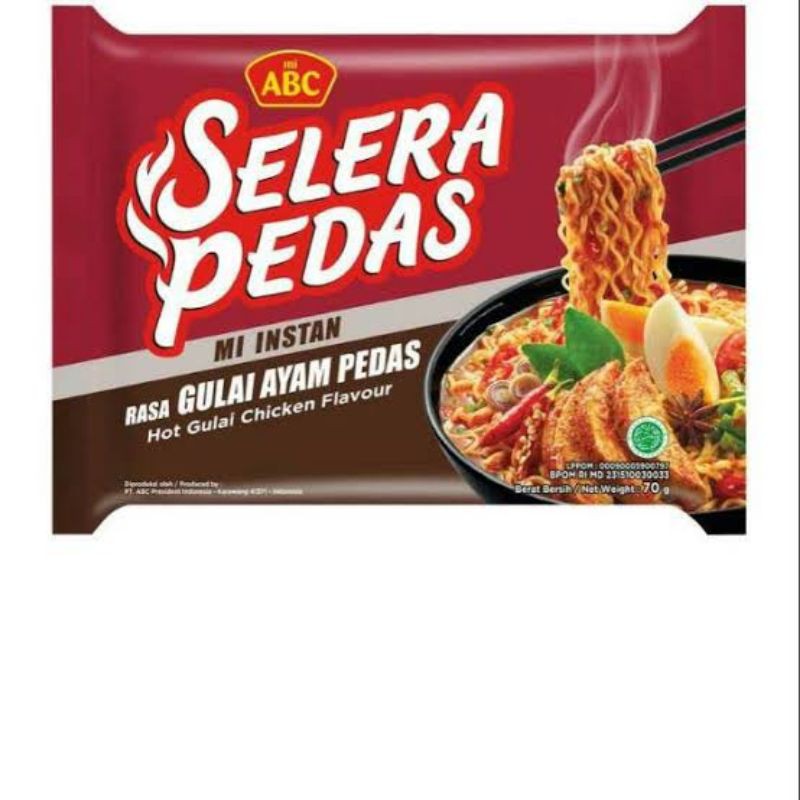 

Mie ABC, SELERA PEDAS 70gr