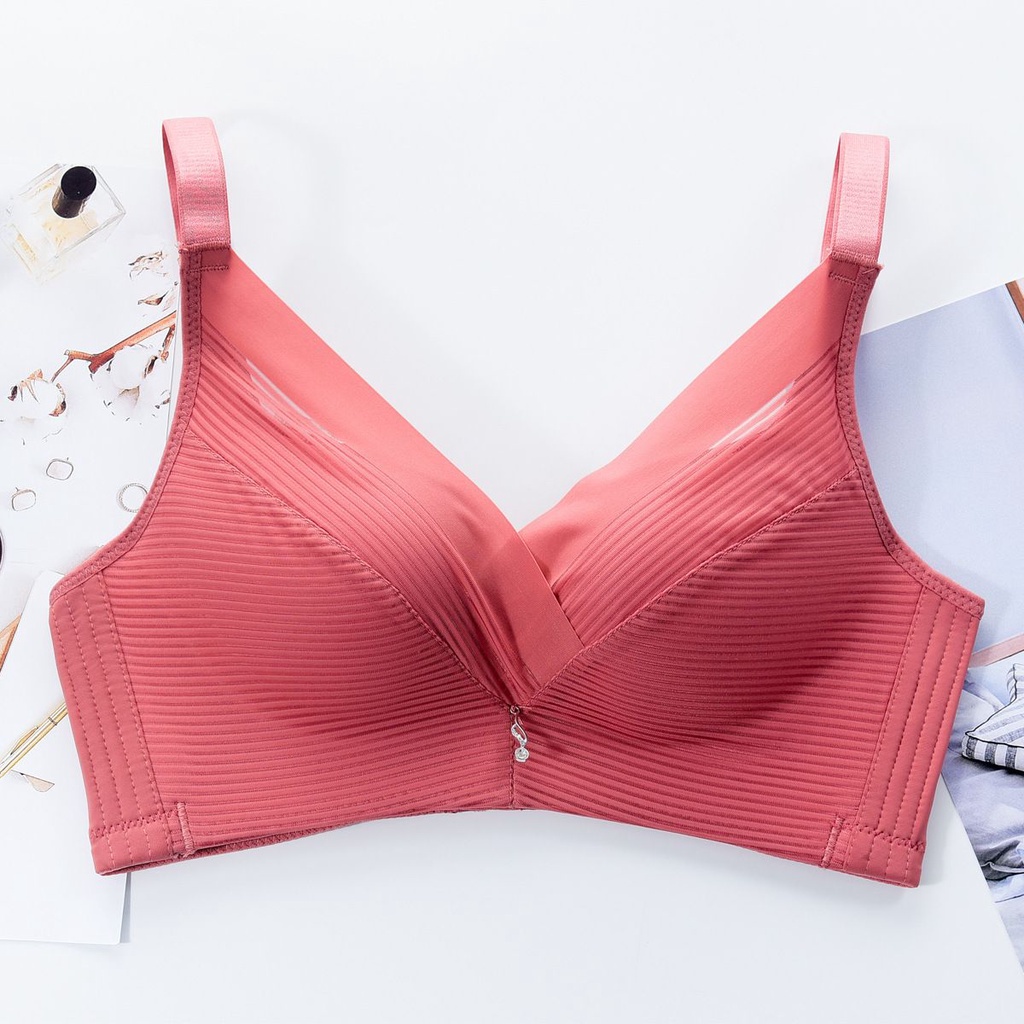 [ LINGERIE MASTER ] - (B-21) Bra Wanita Push-Up Isi Busa Tali Strap dan Bahan Lace Breathable Lingerie Hiasan Bordir-B-21 Merah
