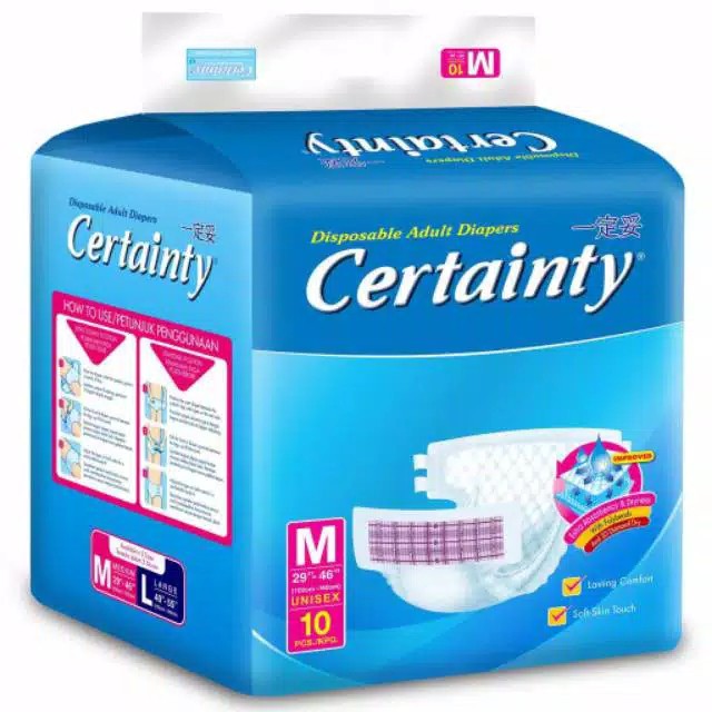Certainty - Popok Dewasa Regular Pack - ukuran M 10 - popok dewasa - popok perekat - certainty