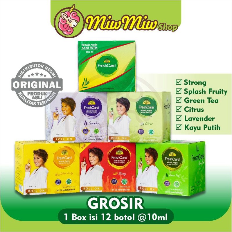 Fresh Care Roll On 1 Box/ Kotak isi 12 pcs. @ 10 ml (FreshCare Minyak Angin Aromatherapy)