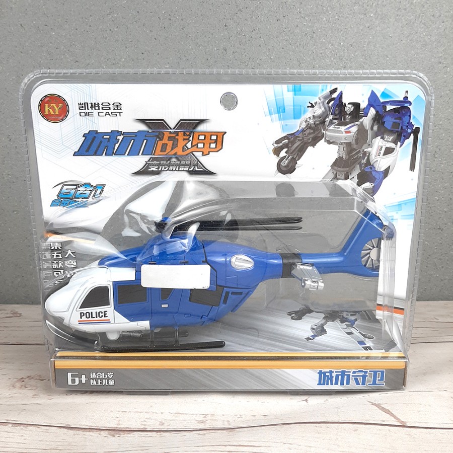 KY Mainan Mobil Action Figure Transformer Robot - KY80307L-3 - Blue