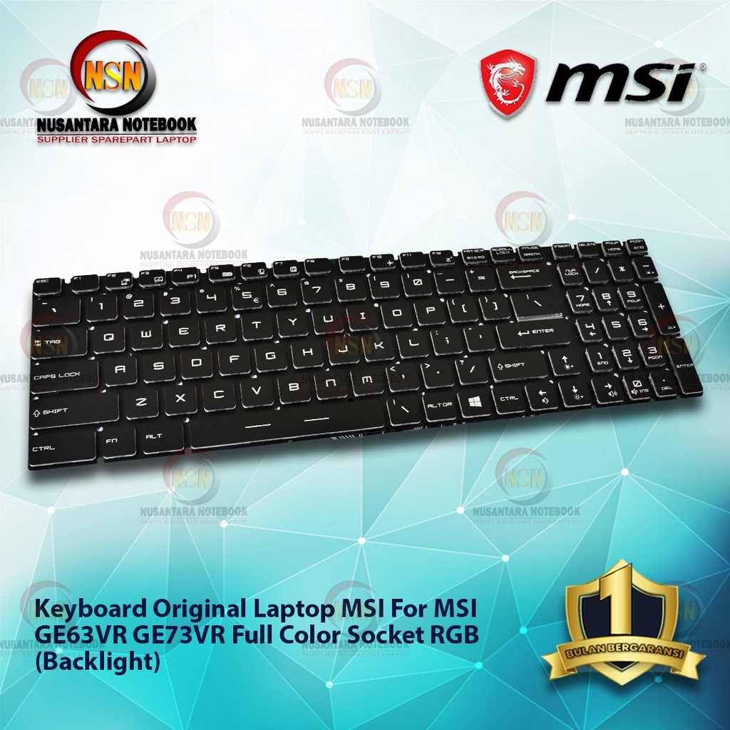 Keyboard Original For MSI GE63VR GE73VR Full Color Soket RGB Backlight