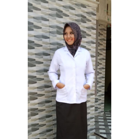 baju putih atasan wanita/baju dinas putih wanita/baju putih PNS/Guru,baju PPL,Bidan,Perawat