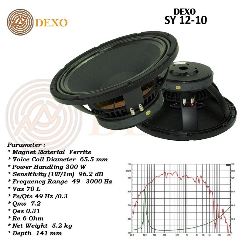 SPEAKER DEXO 12 INCH SY1210 SPEAKER DEXO SY 12-10