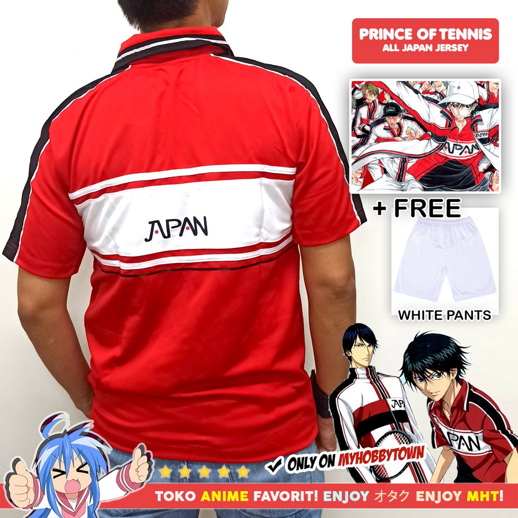 Kostum Cosplay Anime Prince Of Tennis Jersey All Japan Merah Putih