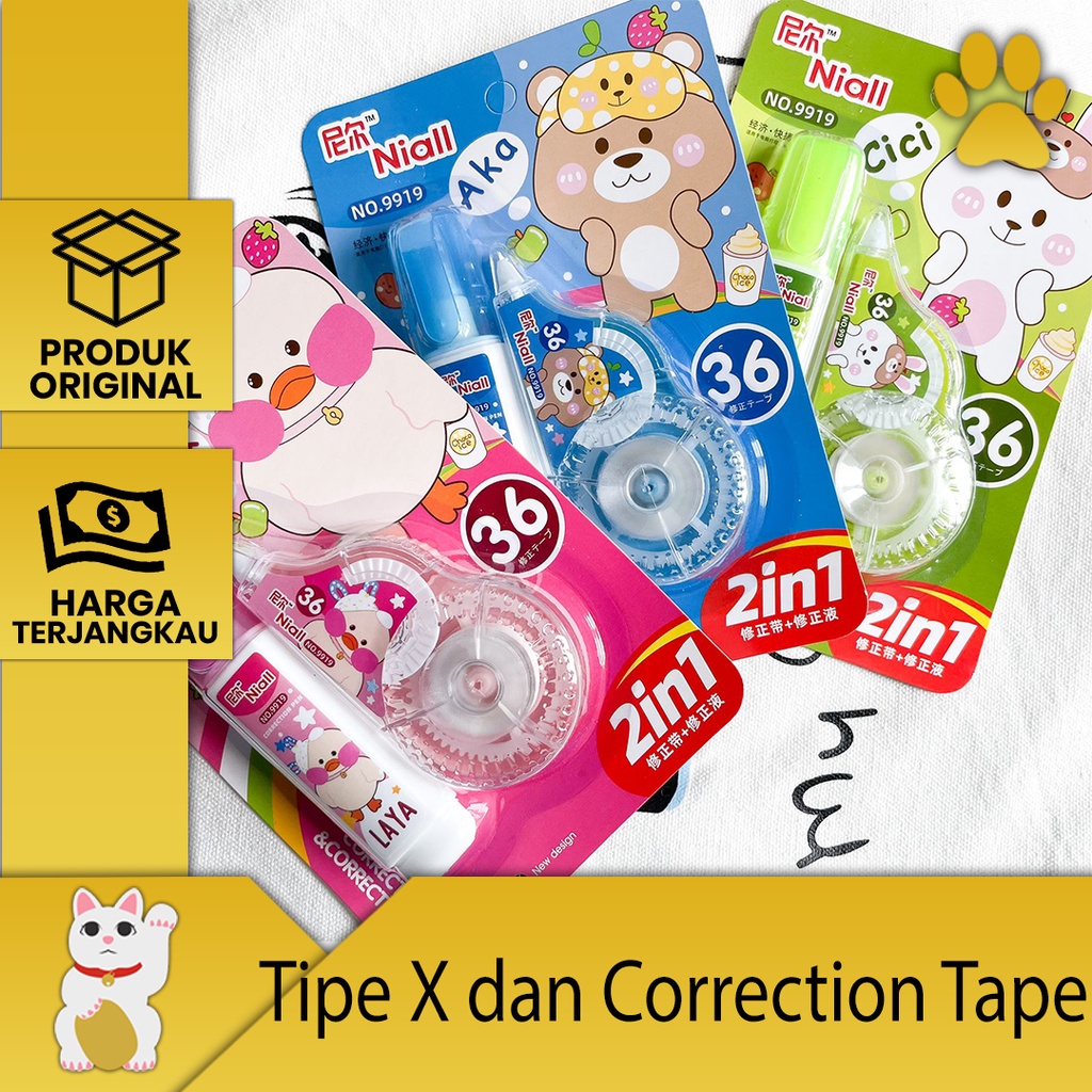 

[Luckyfortuna88] Tipex dan correction tape 2 in 1 motif binatang lucu alat tulis kantor alat tulis sekolah lucu murah kualitas premium