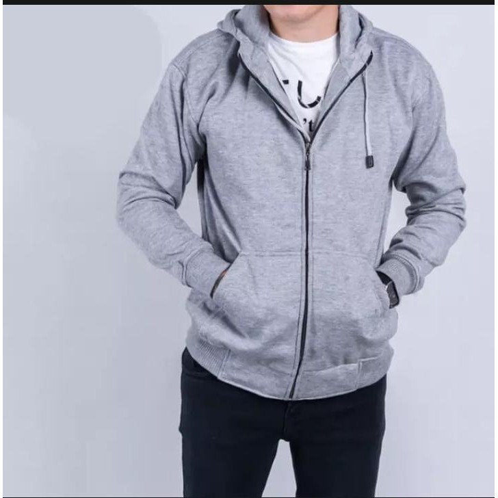 JAKET HOODIE ZIPPER POLOS - SWEATER POLOS TEBAL - HOODIE ZIPPER PRIA